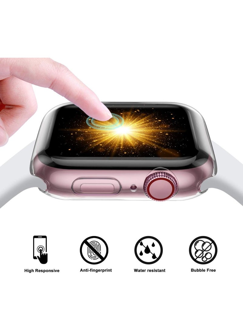 2 Pcs Protective Case Compatible with Apple Watch SE 3/SE 2/SE 44mm Case with Screen Protector,  Soft Transparent TPU All-Around Protective Case for iWatch Series 5/6 44mm - Image 3