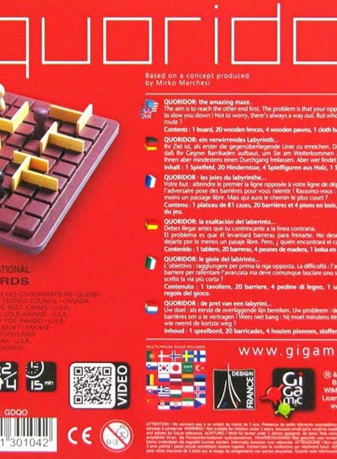 Gigamic Quoridor Mini | Travel-Friendly Strategy Game for Families and Adults | Ages 8+ | 2 Players | 15 Minutes - Image 4