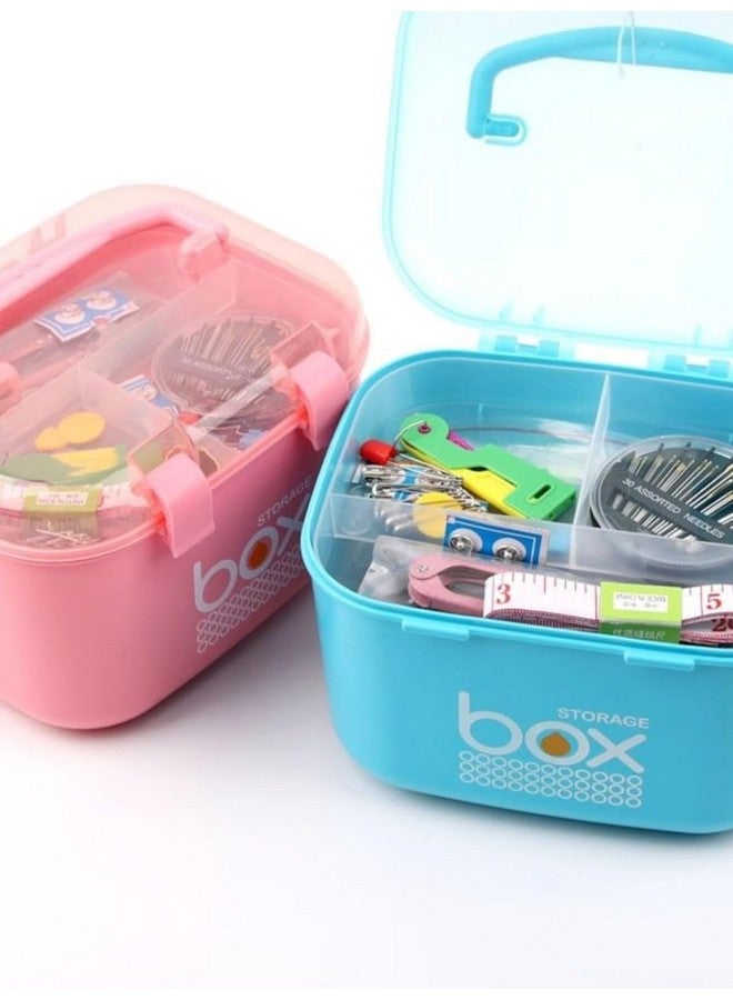 HOMAVA Multipurpose Rectangular Storage Box with Layers, Medicine Pill Organizer First Aid Kit |19.5 x 11 x 11.5 Cm | Pink | Plastic - Image 3