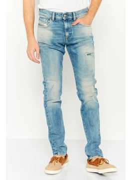 DIESEL Men Slim Fit Mid Waist Slim Leg Washed Denim, Blue  - Image 1