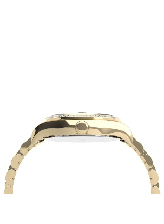 تيميكس ساعة تيمكس النسائية بهيكل من الستيل الذهبي وسوار من الستيل الذهبي - Image 2