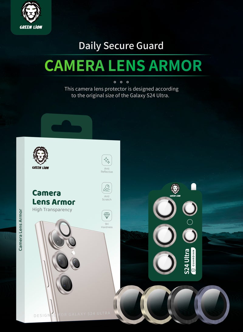 GREEN LION Samsung Galaxy S24 Ultra Camera Lens Armor / Anti Reflective / 9H Hardness / HD Clarity / Anti Scratch / Anti Fingerprint / High Transparency Camera Lens Protector  - Grey - Image 2