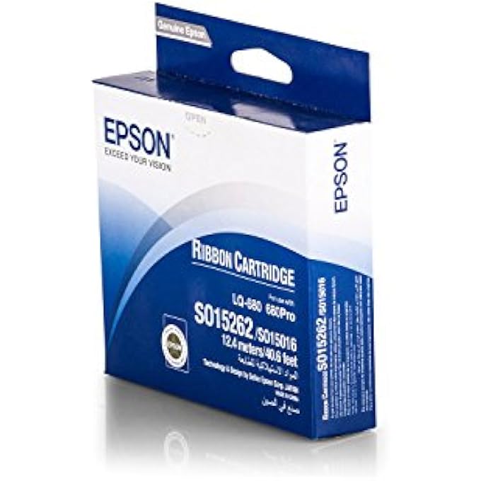 ORIGINAL INK RIBBONS FOR LQ 2500 SERIES 7762, LQ680 / 7762 15262 C13S015016 C13S015262 S015016 S015262 - PREMIUM NYLON RIBBON - BLACK - Image 1