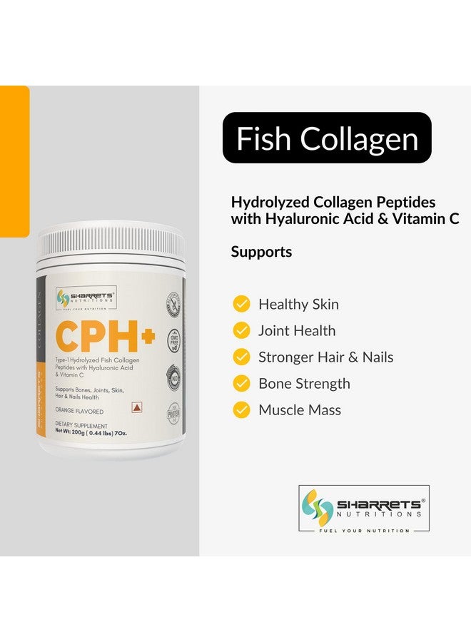 Sharrets Cph+ 200G, Orange Flavored - Fish Collagen Powder Supplement With Hyaluronic Acid & Vitamin C For Skin, Hair, Nails, And Bones. - Image 3