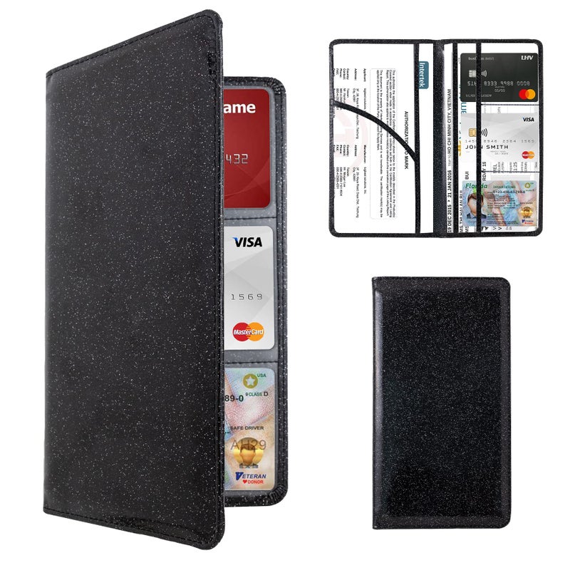 Dalueery.H DalueeryH Car Registration and Insurance Holder Registration and Insurance Card Holder Car Essentials for Womenbling black - Image 3