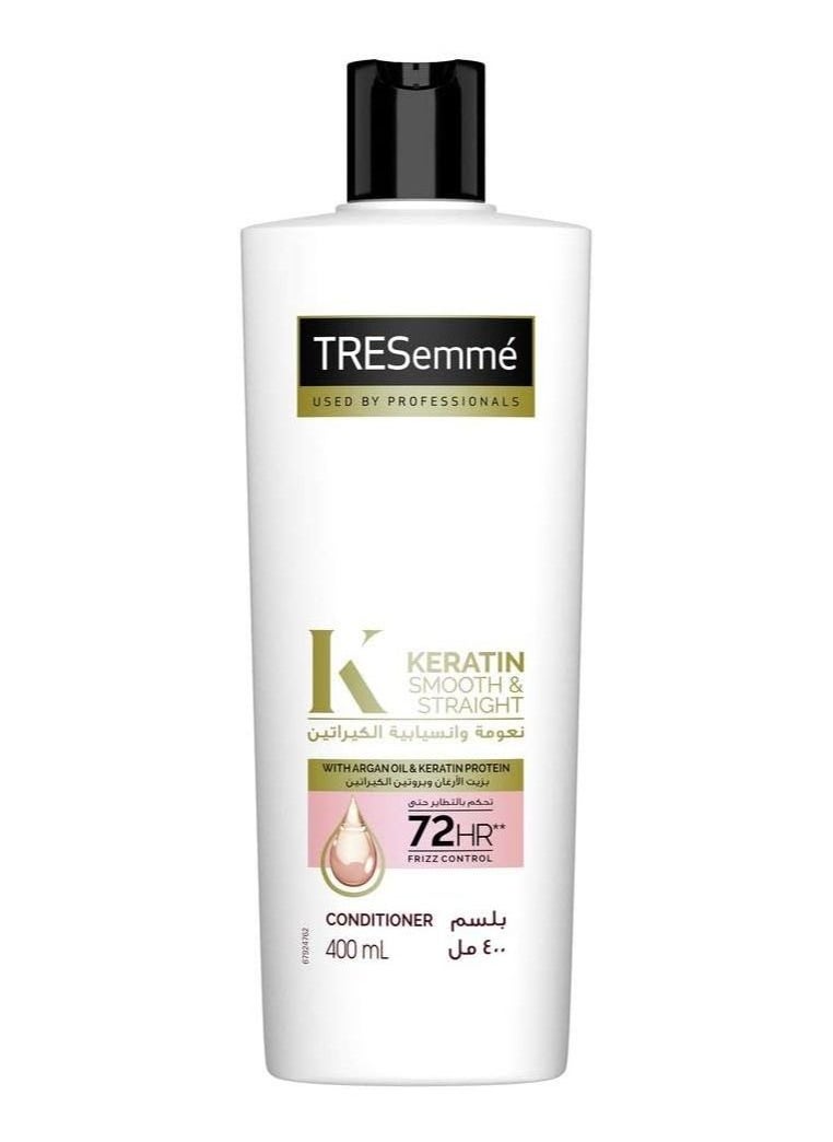 TRESemmé - Keratin Smooth and Straight Conditioner with Argan Oil, 72 hours Frizz Control, 400ml - Image 1
