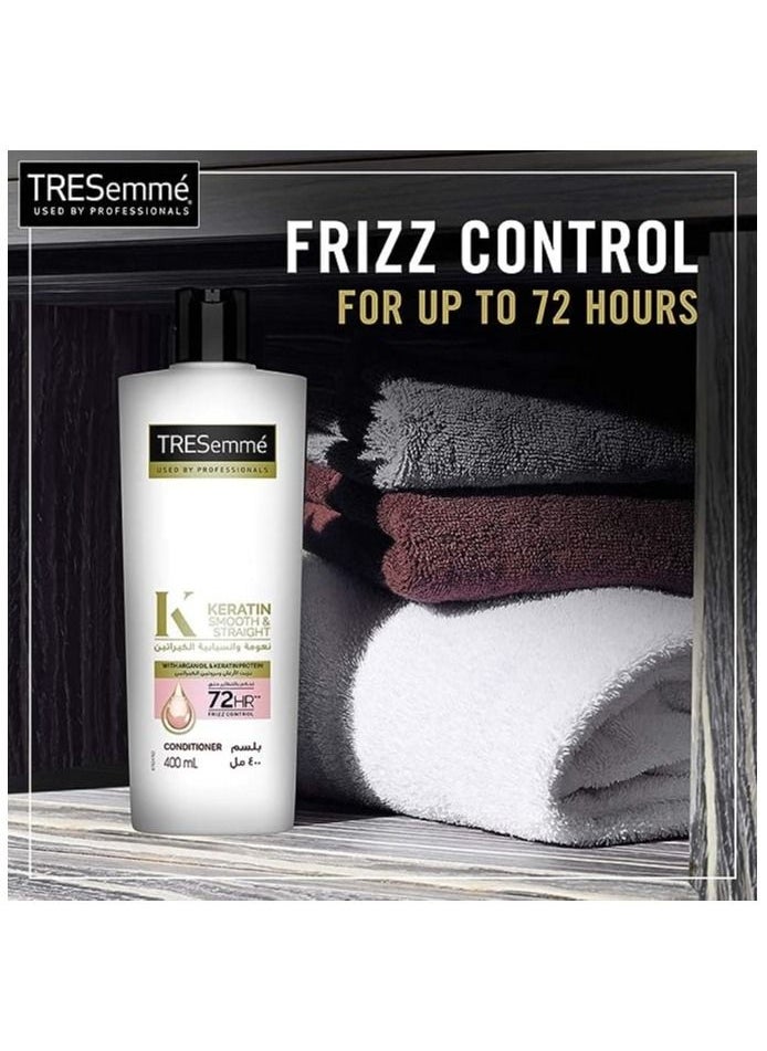 TRESemmé - Keratin Smooth and Straight Conditioner with Argan Oil, 72 hours Frizz Control, 400ml - Image 1