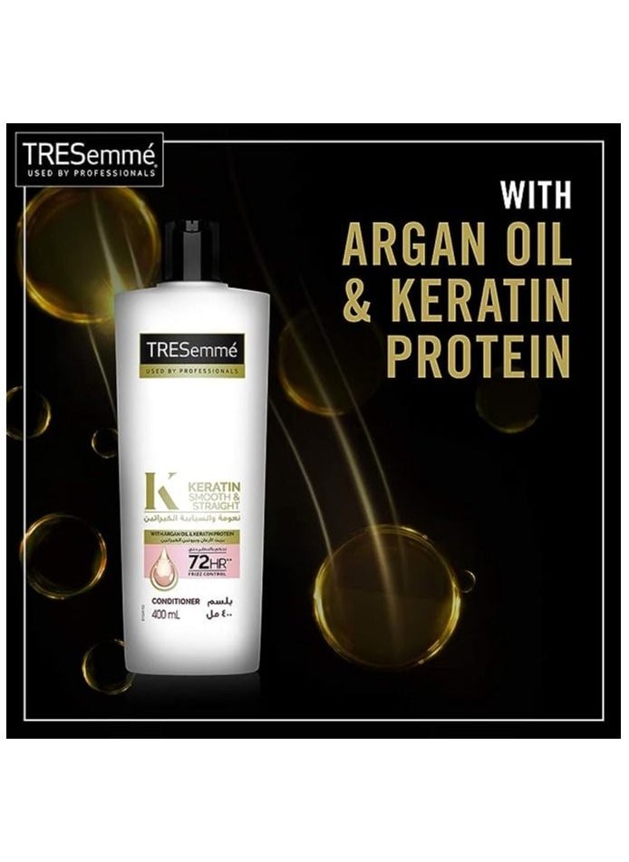 TRESemmé - Keratin Smooth and Straight Conditioner with Argan Oil, 72 hours Frizz Control, 400ml - Image 1