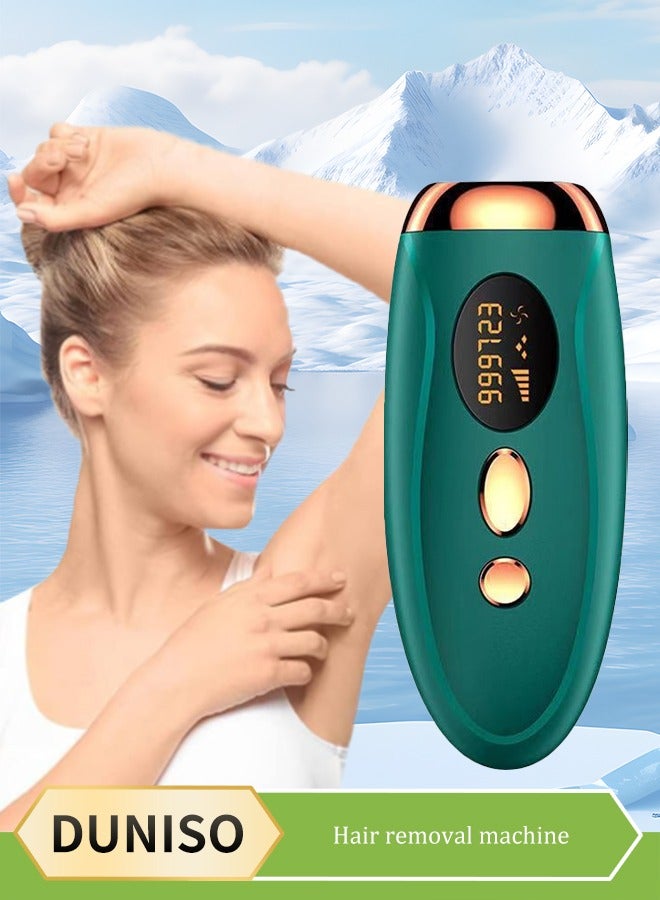 DUNISO Laser Hair Removal，Freezing Point Painless Home Laser Hair Removal Device & IPL Hair Removal，Handheld Electric Hair Removal Device with Sunglasses and Shaver，Used for Permanent Facial and Whole-body Hair Removal - Image 1