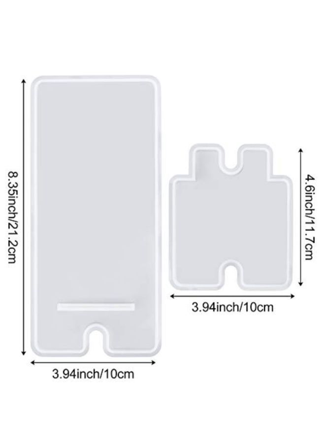 Generic 2-Piece Mobile Phone Stand Silicone Mold for Resin Pouring DIY  - Image 2
