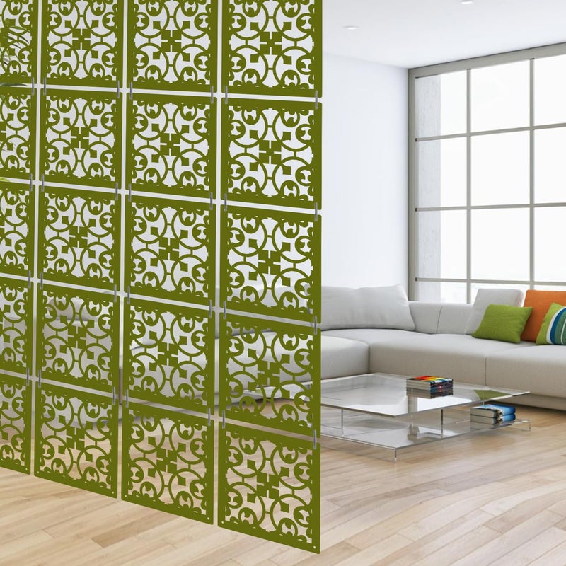 Olive Tree Olive Tree 12Pcs Hanging Room Divider Panel Modern Hanging Screen Partition for Home Decoration Living Room 115 x 115 12 PanelsOTD9099  - Image 2