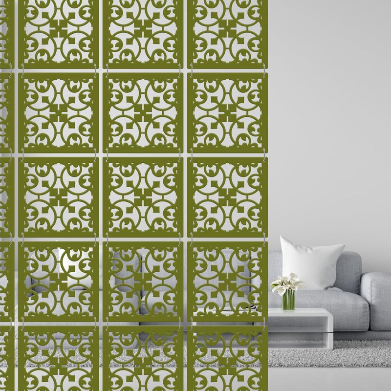 Olive Tree Olive Tree 12Pcs Hanging Room Divider Panel Modern Hanging Screen Partition for Home Decoration Living Room 115 x 115 12 PanelsOTD9099  - Image 1