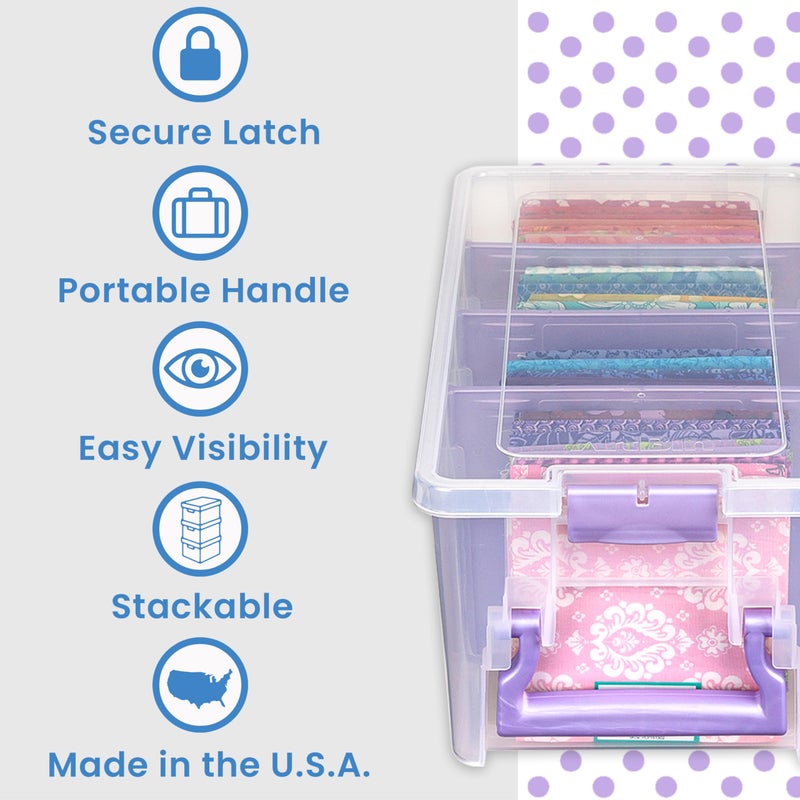 ArtBin Semi Satchel Portable Craft Organizer with 3 Dividers - Clear Plastic Storage Case for Art & Craft Supplies - Image 4