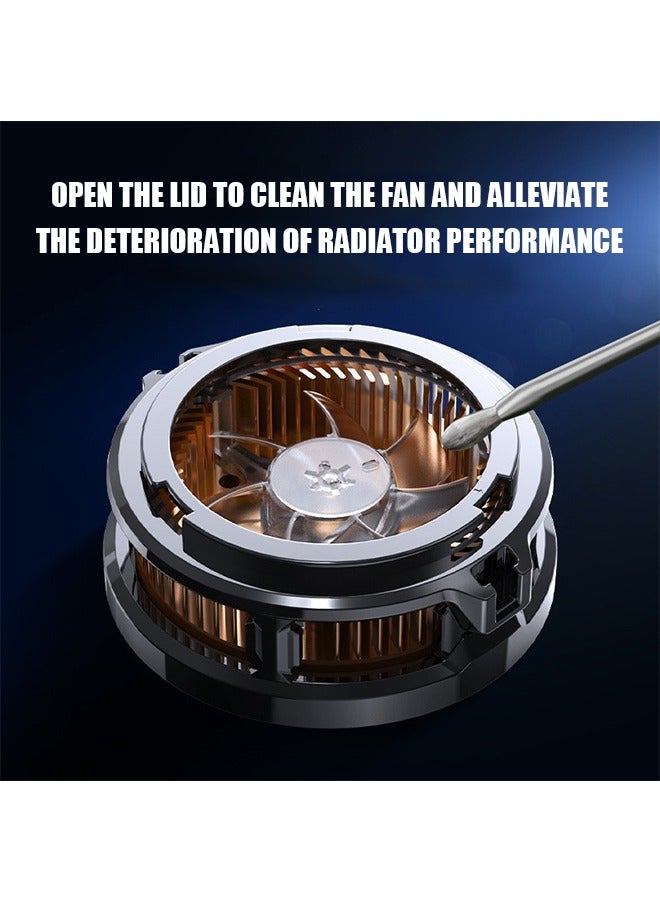 Memo Magnetic Phone Cooler, Portable Phone Cooling Fan, Universal Phone Fan Cellphone Radiator for Tiktok Live Streaming ect (Black+Orange) - Image 3