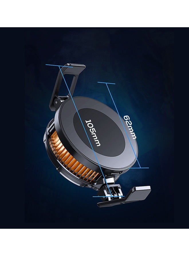 Memo Magnetic Phone Cooler, Portable Phone Cooling Fan, Universal Phone Fan Cellphone Radiator for Tiktok Live Streaming ect (Black+Orange) - Image 2