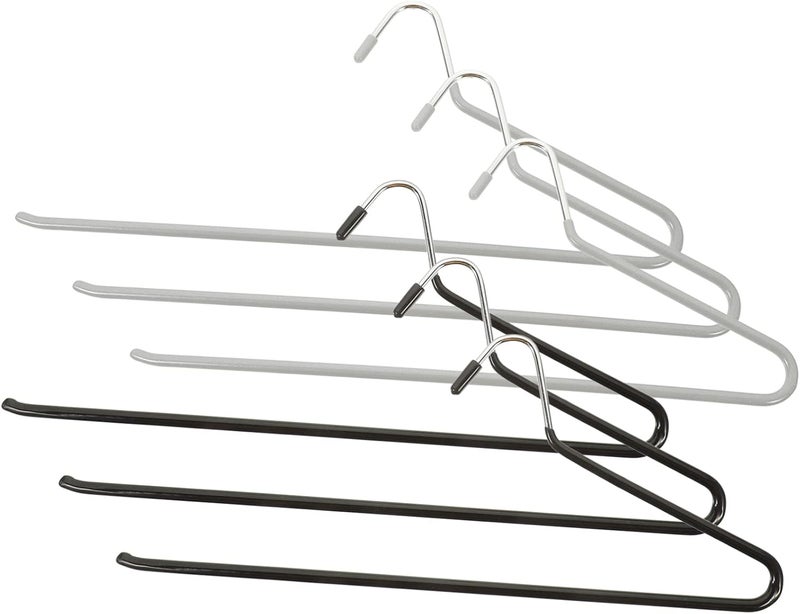 klarako 6pcs Slack Towels Clo Ended Saving Trouser Multi-Function Hangers Open Grey Scarf Clothes for Hanger Open-Ended Space Rack Storage Multipurpose Non Scarves Jean Trousers Pant Slip - Image 1
