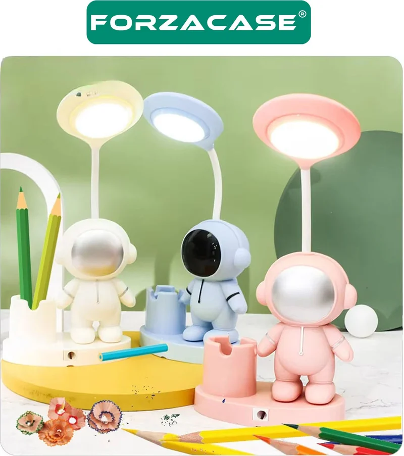 فورزاكاس LED Astronaut Table Lamp and Pencil Holder Night Table Lamps for Kids Room - FC860