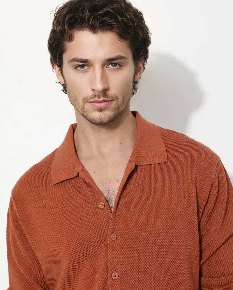 Rare Rabbit Men's Cotton Knitted Shirt