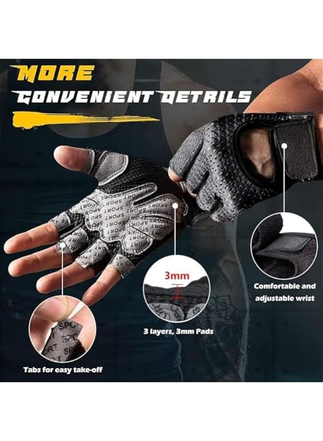 TRASSLE Breathable Workout Gloves for men Women, Full Palm Protection，Weight Lifting Gloves for Gym, Cycling, Exercise, Fitness and Training, with Excellent Grip and Cushion Pads  - Image 3