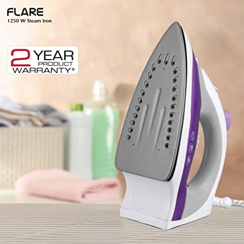 Havells Plastic Flare 1250 Watts Steam Iron With Vertical & Horizontal Ironing | Teflon Coated Sole Plate| Powerful Mist Spray With 3 Functions| 360° Swivel Cord|2 Years Manufacturer Warranty (Purple) - Image 5