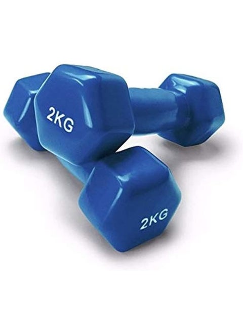 Vinyl Coated Hex Dumbbell Set of 2 (Multicolor)