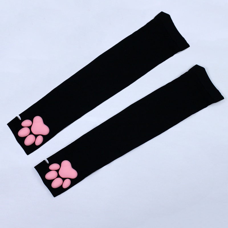 3D Cat Claw Socks Cute Lori Lolita Secondary Cos Animation Over-The-Knee Socks Long Silicone Meat Pad Cat Claw Socks - Image 1