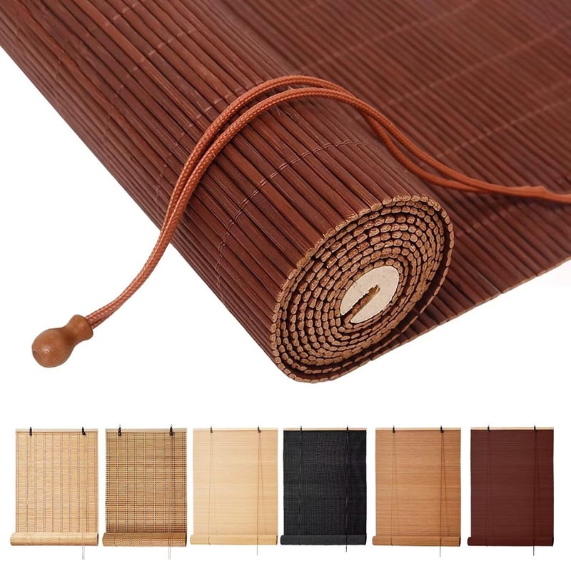 BAYUE Bamboo Blinds Easy to Install Bamboo Shades for Indoor Windows Custom Sizes Roller Shades for Indoor Windows Roll Up Blinds Indoor Outdoor Patio - Image 2