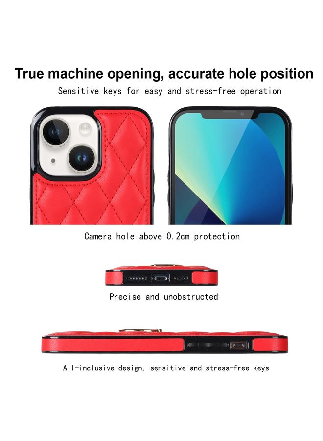 Zaboon Case For iPhone 13 mini Rhombic PU Leather Phone Case with Ring Holder - Image 4