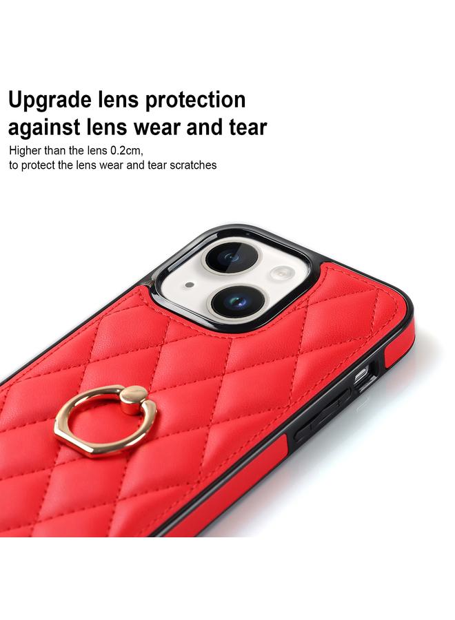 Zaboon Case For iPhone 13 mini Rhombic PU Leather Phone Case with Ring Holder - Image 5