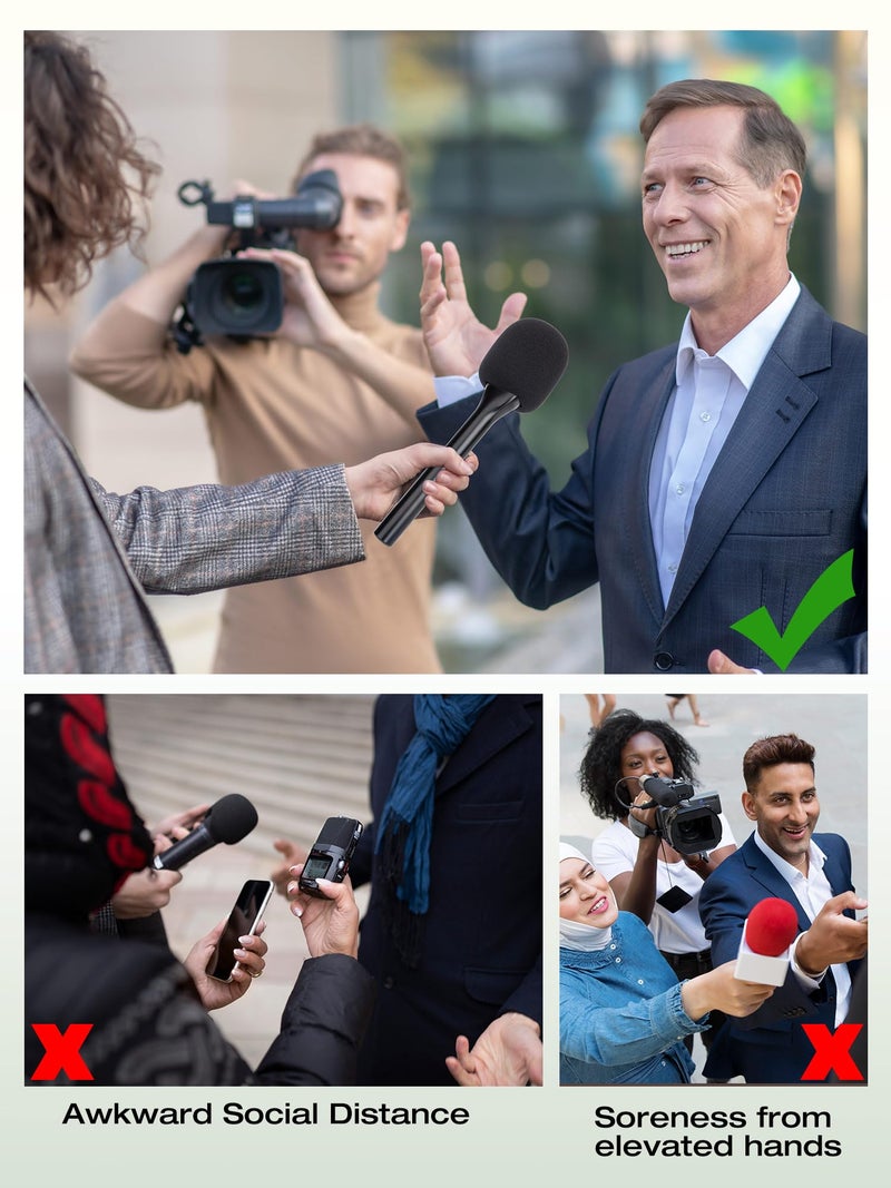 SUNMON Handheld Wireless Mic Stand for DJI Mic, Holder for DJI Mic 2, DJI Microphone Interview Handheld Mount Adapter for DJI Mic1/ 2 - Image 5