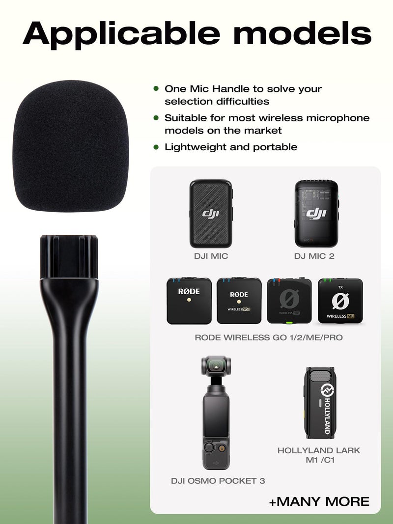 SUNMON Handheld Wireless Mic Stand for DJI Mic, Holder for DJI Mic 2, DJI Microphone Interview Handheld Mount Adapter for DJI Mic1/ 2 - Image 3
