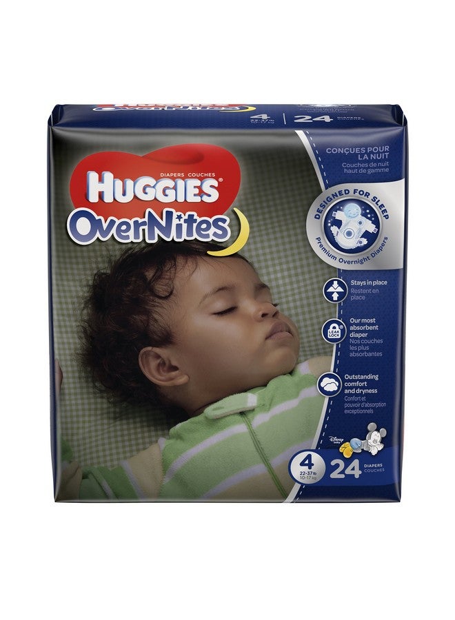 HUGGIES OverNites Diapers, Size 4, 24 ct., JUMBO PACK Overnight Diapers (Packaging May Vary) - Image 1