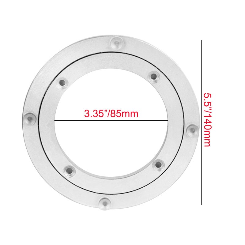 Besimple Aluminium Alloy Turntable Bearing, Heavy Duty Swivel Turntable Lazy Susan Rotating Bearing Turntable Round Dining Table Smooth Swivel Plate Hardware (140mm - 5.5inch) - Image 2