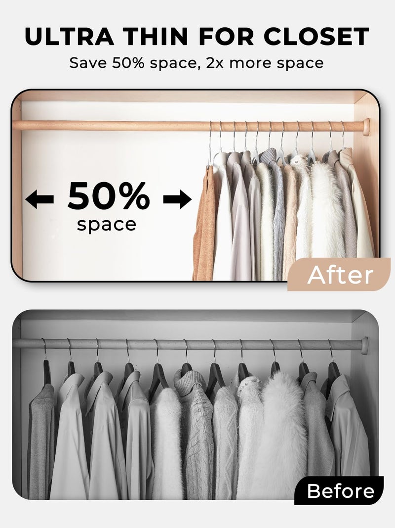 SMARTOR Plastic Hangers 50 Pack - Thin Clothes Hangers Heavy Duty | Durable | Lightweight | Space Saving | Slim | Flexible - Dorm Room Essentials for College Students - White - Image 4