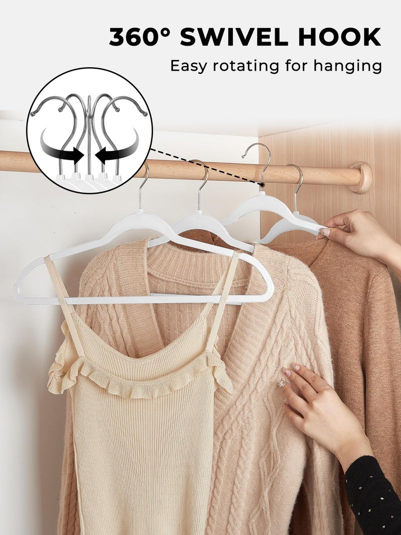 SMARTOR Plastic Hangers 50 Pack - Thin Clothes Hangers Heavy Duty | Durable | Lightweight | Space Saving | Slim | Flexible - Dorm Room Essentials for College Students - White - Image 5