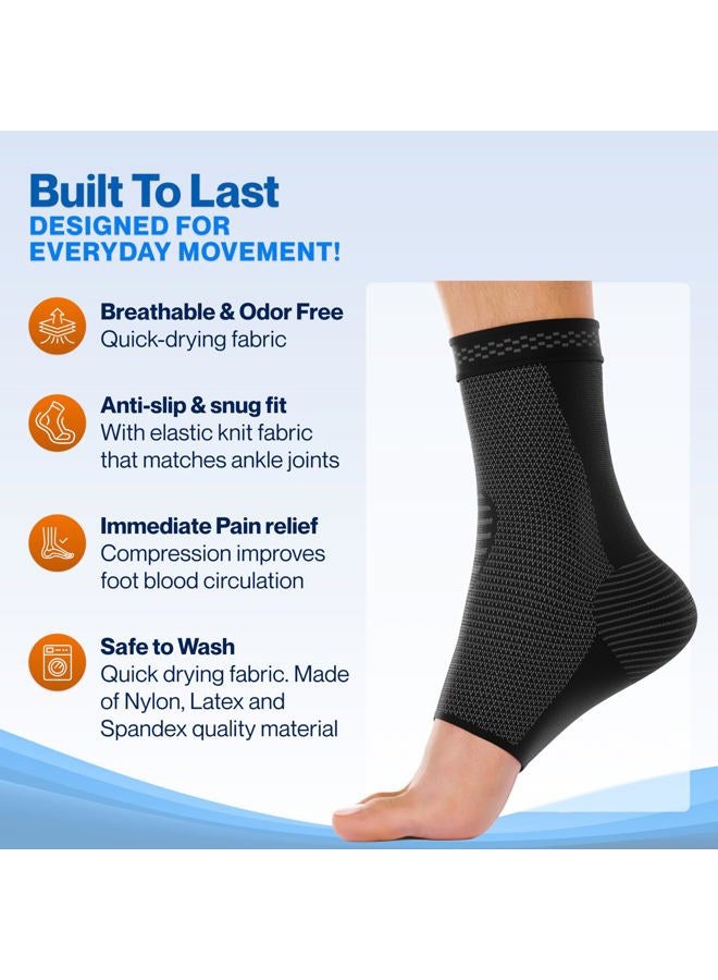 Modvel Foot & Ankle Brace Socks for Sprained Ankle Compression Sleeve - Plantar Fasciitis Relief Brace, Foot Support for Women & Men - Tendonitis & Arthritis Foot Sleeve, Stabilizing Ankle Wrap - Image 4