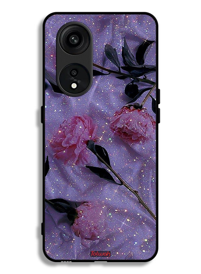 Tolwak Oppo Reno 8T 5G Protective Case Cover Glitter Roses  - Image 1