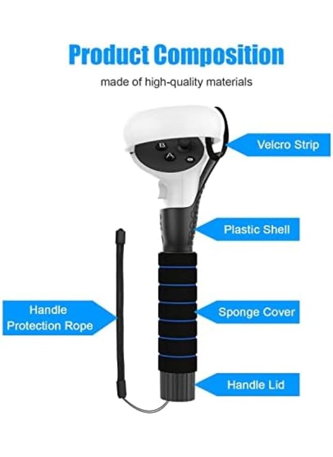 wisfunlly - Dual Handles Extension Grips For Oculus Quest Quest 2 Or Rift S Controllers Playing Beat Saber Games - Image 1