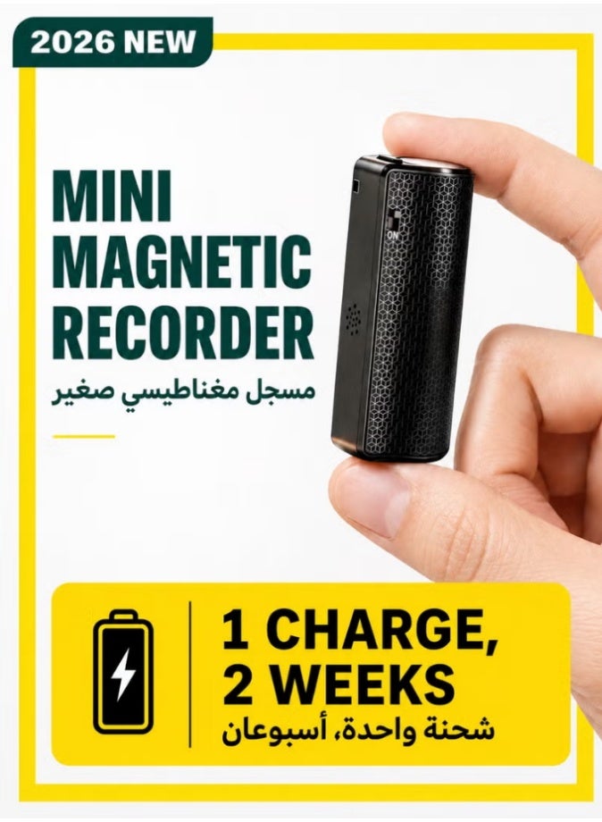 64G Magnetic Voice Recorder with AI-Intelligent Triple Noise Reduction,25 Days Continuous Recording Device,Voice Activated Audio Recorder,Digital Voice Recorder for Meetings/Interviews/Classroom