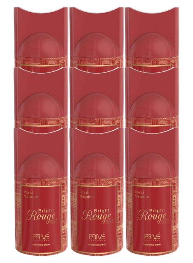PRIVE 9 Pieces Bright Rouge 555 Body Spray 250ML - Image 1