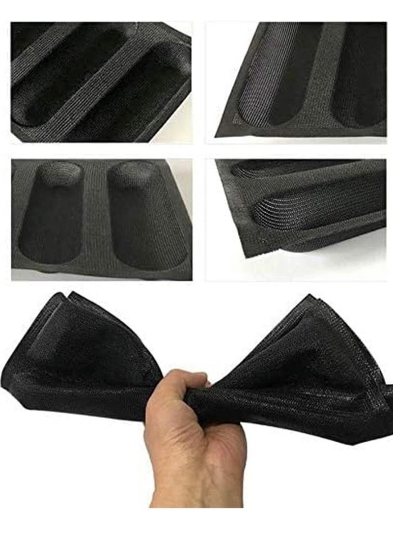 general Silicone Baguette Moulds Mini Hot Dog Bun Mold Bread Bun Mold Pans Non-Stick Reusable Sandwich Baking Form French Bread Pan Hoagie Roll Baking Pans Perforated Mould 12-Loaf Bread Pans - Image 3