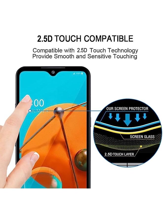 HuHa - HuHa Tempered Glass Screen Protector Compatible For LG K51 Full Glue Full Screen Tempered Glass Film - Image 1