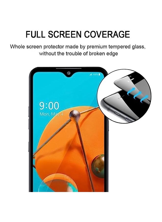 HuHa - HuHa Tempered Glass Screen Protector Compatible For LG K51 Full Glue Full Screen Tempered Glass Film - Image 1
