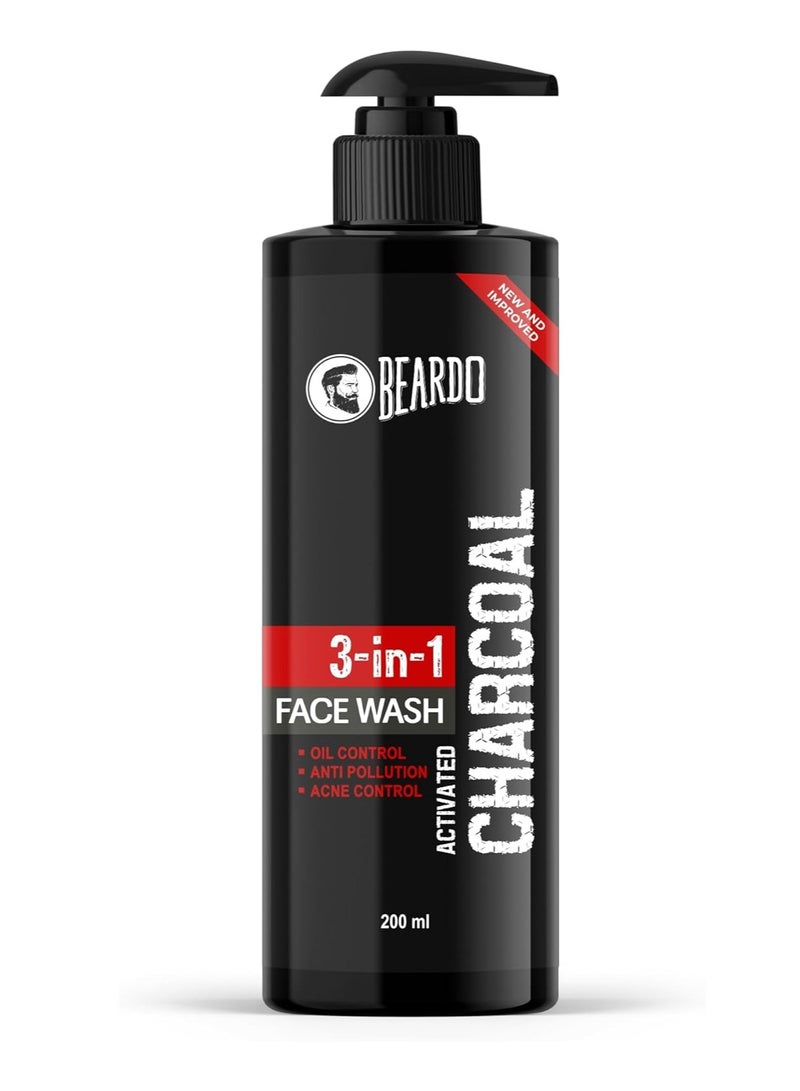 BEARDO Activated Charcoal Face Wash 200ml - Image 1