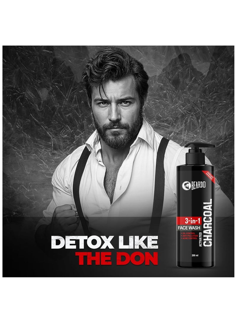 BEARDO Activated Charcoal Face Wash 200ml - Image 2