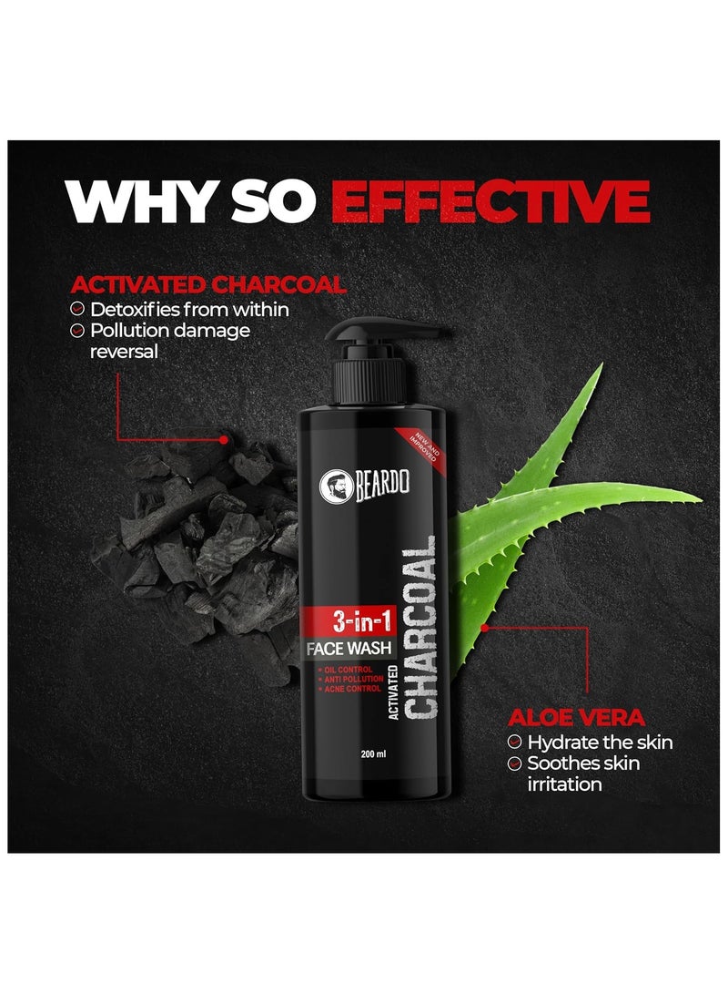 BEARDO Activated Charcoal Face Wash 200ml - Image 3