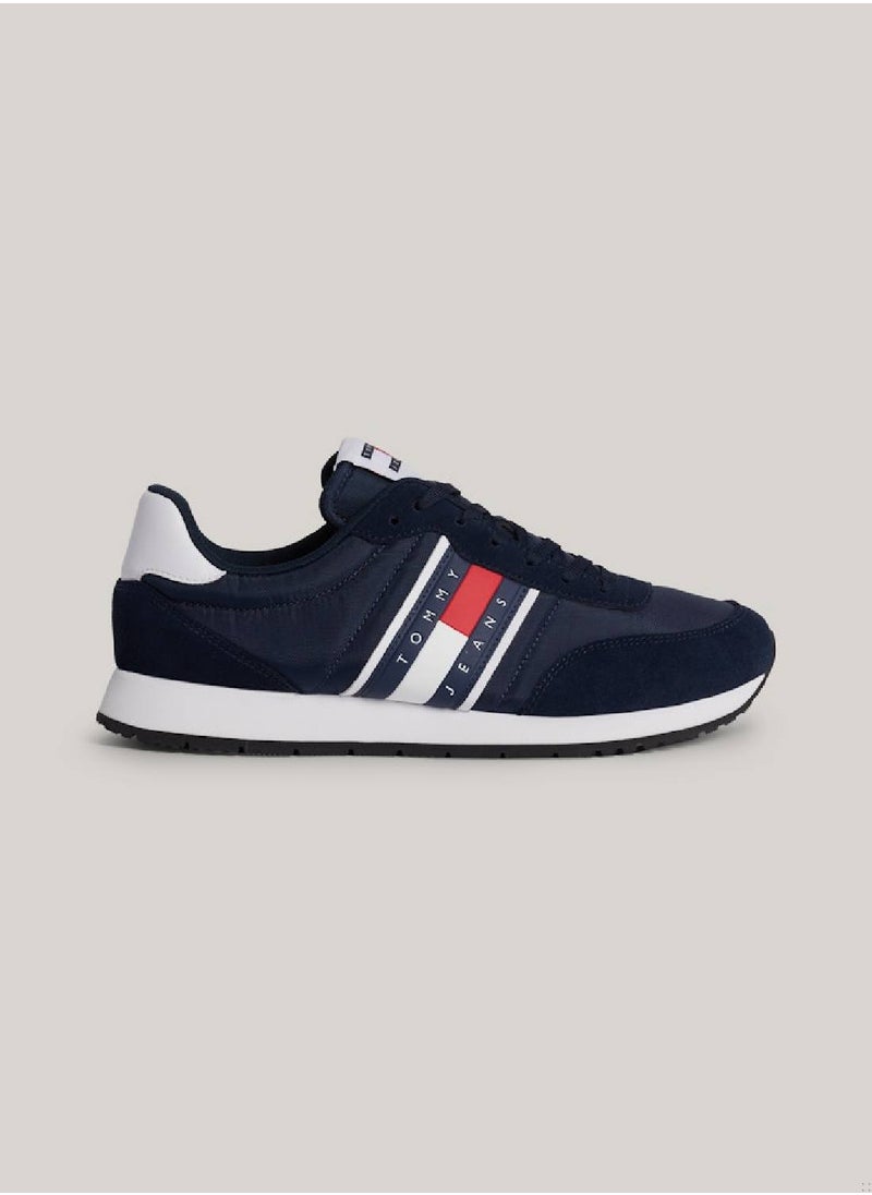 TOMMY JEANS - Men's Essential Mixed Texture Fine Cleat Trainers -  Recycled polyester upper, Navy - Image 1