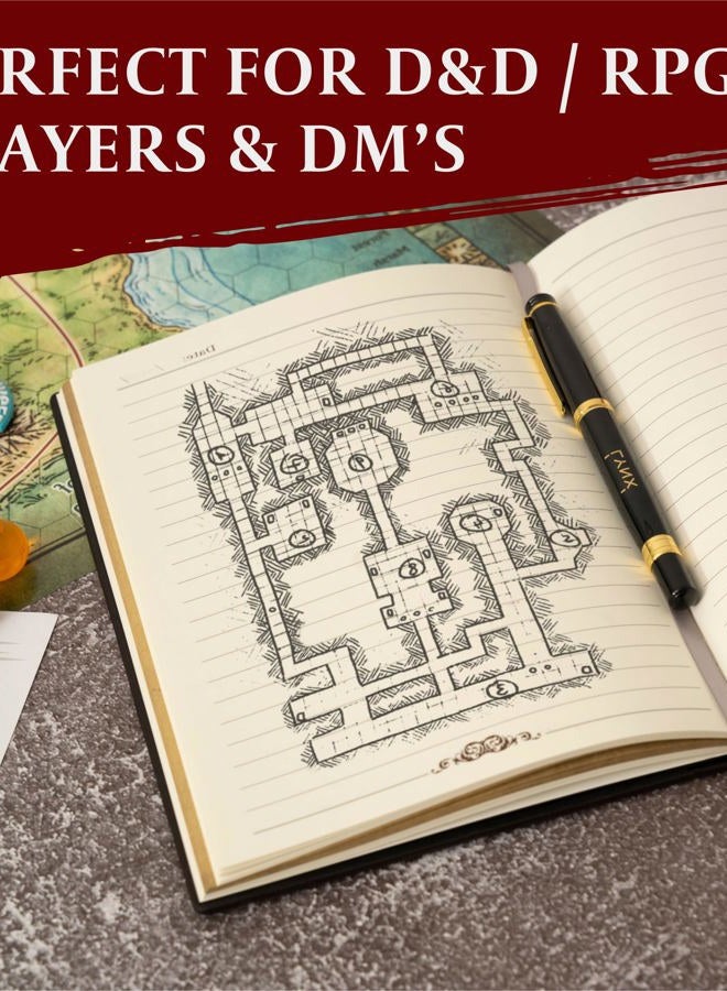 lynx DND Notebook/Journal, Unique 200 Page Book with 3D Bronze Dragon Embossed Faux Leather Cover with Pen- Ideal for Dungeons & Dragons/D&D. Great RPG Accessories Gift for DM's & Players, Men or Women - Image 5