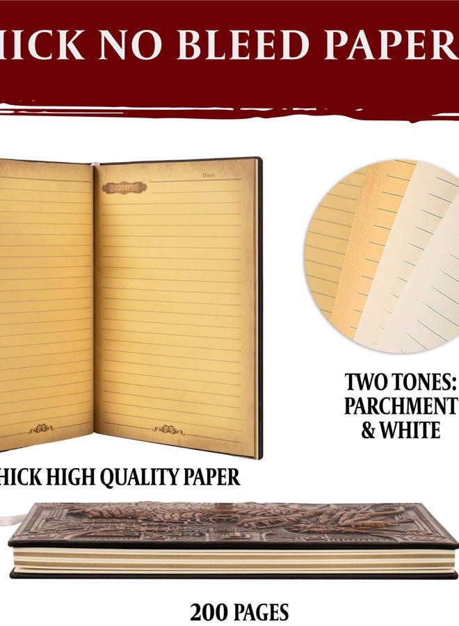 lynx DND Notebook/Journal, Unique 200 Page Book with 3D Bronze Dragon Embossed Faux Leather Cover with Pen- Ideal for Dungeons & Dragons/D&D. Great RPG Accessories Gift for DM's & Players, Men or Women - Image 4