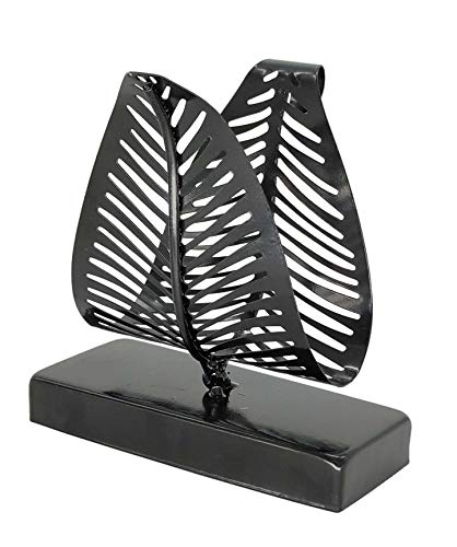 OwlGift Freestanding Modern Napkin Holder with Leaf Design, Tabletop Tissue Dispenser, Napkin Storage Organizer – Black - Image 3